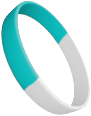 White Teal Wristbands